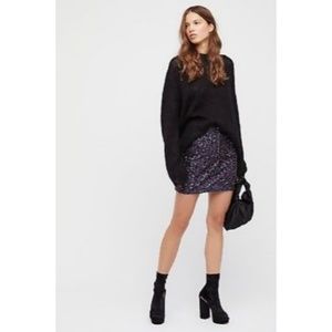 Free People Sequin Mini Skirt in Blue Size 8